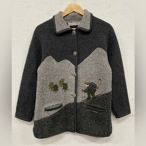 Vintage Gaddy Collection Felted Wool Sweater Jacket, Size S